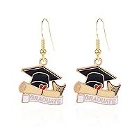 Graduation Cap Charm Dangle Drop Earrings for Women Girls Cute College Graduation Congrats Grad Friendship Jewelry Gifts