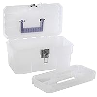 Akro-Mils 09514CFT ProBox 14-Inch Plastic Art Supply, Craft or Medical Storage Toolbox with Removable Tray, 14-Inch x 8-Inch x 8-Inch, Clear