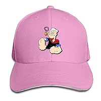 Style Sandwich Bill Cap Popeye The Sailor Elzie Crisler Segar Baseball Hat Pink