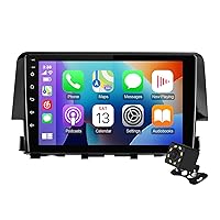 9-Inch IPS Touchscreen Android 10 Car Stereo for Honda Civic 2016-2020 with Wireless CarPlay & Android Auto 2+32GB Car Radio, Support GPS, WiFi, Bluetooth, FM Radio, Backup Camera, SWC, Dual USB, AUX