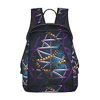 Dna Chain Photo Print Large-Capacity Backpack, Simple And Lightweight Casual Backpack, Travel Backpacks