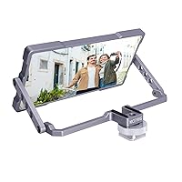 NICEYRIG Pro Selfie Mirror Mount Vlog Vlogging for iPhone and Android Cell Phone 6.7'' 6.5'' 6.1'', 360° Flip Screen Mirror for YouTube Live Video Recording Blogging [Silver Version] - 556