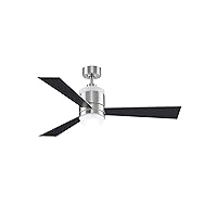 Fanimation Studio Collection LP8577LBN Upright Ceiling Fan with LED Light Kit, 48 Inch, Brushed Nickel with Black/Gray Reversible Blades