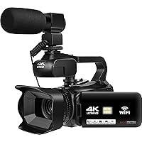 4K Video Camera Camcorder Ultra 64MP 18X Digital Zoom WiFi Camcorder Vlogging Camera for YouTube