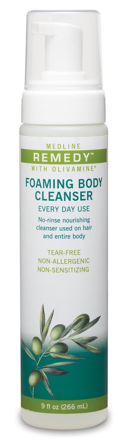 Medline Remedy Olivamine Foaming Body Cleanser, 12 Count