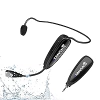 KIMAFUN Headset Wireless Microphone System, No Need Bluetooth, Waterproof Head Mic for Fitness Instructor, Teaching Online, Yoga Classroom, Spinning Coach, Speaker, iPhone, Android Phone, G100-1