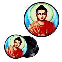 Screw Plug Acrylic Buddha Halo Piercing Earrings