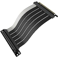 Cooler Master MasterAccessory Riser Cable PCIe 4.0 x16 200mm V2 Black, PCIe 4.0 | Older Compatible, EMI shielded 30 AWG, TPE Cable Sleeves, Protective ABS Casing for GPU Card (MCA-U002R-KPCI40-200)