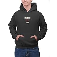 Novelty Gift Thank God It's Fries - Delicious French Fries Gift for Food Lovers in Grey and Multi Size Black Pullover Hoodie