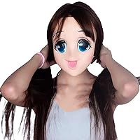 Cartoon BJD Doll Face Cosplay Mask Female Manga Figure Comic For Girl Silicone Latex Props Realistic