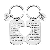 Mom to Be Gifts Daddy to Be Keychain Set Pregnancy Announcement Gift Baby Announcement Jewelry Gift Parents to Be Gift New Dad First Time Mom Keyring Gifts Future Mother Father Gift New Parents Gifts