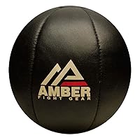 Amber Sporting Goods Leather Medicine Ball for Strength & Conditioning, Plyometric & Core Training, Cardio Workouts for Muscle Building, Squats, Lunges, Partner Training.