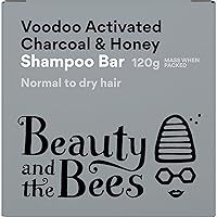 Beauty and the Bees Voodoo Activated Charcoal & Honey Shampoo Bar - Normal to Dry Hair - 100% Natural Organic Ingredients Sulfate Free & Eco-Friendly from Tasmania Australia