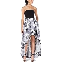 Speechless Womens Sleeveless Strapless Above The Knee Cocktail Hi-Lo Dress