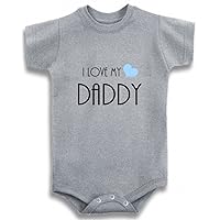 Baby Tee Time Gray Crew Neck Baby Boys' Heart I Love My Daddy One Piece