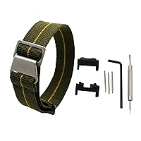 [RichieStrep] 22mm French Troops Parachute Style Watch Band Elastic Fabric Nylon Watch Strap Hook Buckle for Casio GShock GWG1000 Mudmaster MasterOfG