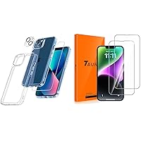 TAURI iPhone 13 Case and Tempered Glass Screen Protector Bundle