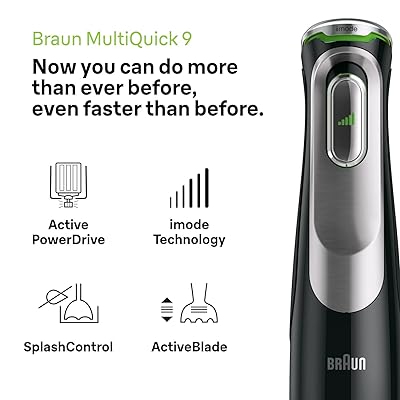Braun MultiQuick 9 Hand Blender, Mixer, XL Food Processor, Active