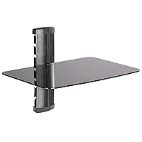 Omnimount Tria 1 B 1-Shelf Wall Furniture - Black/Dark Glass