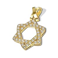 Gold Vermeil Cz 'Star of David' Pendant Necklace.