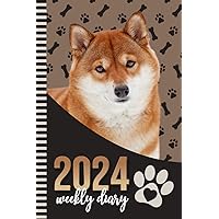 2024 Weekly Diary: 6x9 Dated Personal Organizer / Daily Scheduler With Checklist - To Do List - Note Section - Habit Tracker / Organizing Gift / Shiba Inu Dog - Paw Print Art Cover 2024 Weekly Diary: 6x9 Dated Personal Organizer / Daily Scheduler With Checklist - To Do List - Note Section - Habit Tracker / Organizing Gift / Shiba Inu Dog - Paw Print Art Cover Paperback Hardcover