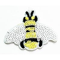 Nipitshop Patches Sequins Bee Animal Cartoon Embroidered Patches Embroidery Patches Iron On Patches Sew On Applique Patch Cool Patches for Men Women Boys Girls Kids