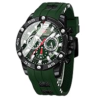 MF MINI FOCUS Men Watch, Chronograph Waterproof Sport Analog Quartz Watches Silicon Strap Fashion Wristwatch for Men