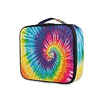 ALAZA Travel Makeup Case, Abstract Swirl Design Tie Dye Cosmetic toiletry Travel bag for Women Girls