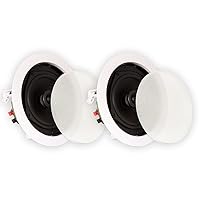 Theater Solutions TS50C in Ceiling Speakers Surround Sound Home Theater Pair, White, 5.25-Inch