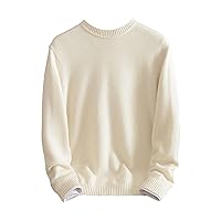 Solid Color Cashmere Sweater Men's Cashmere Round Neck Thickened Knitted Winter Warm Bottoming Shirt