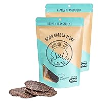 Winnie Lou Organic Dog Treats, Bison Burger Jerky Human Grade Dog Treats for All Sized Breeds, All Natural Dog Treats with No-Added Sugar, Glycerin & Preservatives, Made in USA, 2.5 Oz (71g), 2 Pack