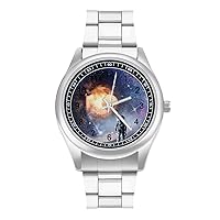 Space Hole Astronaut Men's Quartz Watch Stainless Steel Wrist Watch Classic Casual Watch for Women