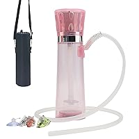 Hookah Set Mini Protabel SHISHA with LED Lights Wind Cover Silicone Hose Mouth tips Charcoal Tongs Hookah Accessories Hookah Car Cup Set (PINK)