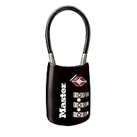 Master Lock Set Your Own Combination TSA Approved Luggage Lock, 1 Pack, Black, 4688D