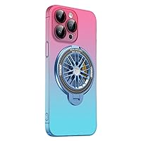 for iPhone 12 Pro case with Full Camera Protective [360° Rotating Gyroscope] [Hidden Kickstand] Compatible with MagSafe for Women Girls Men Phone Cover,6.1 inch,Gradient Pink Blue