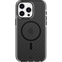 Tech21 Evo Check case for iPhone 15 Pro Max - Compatible with MagSafe - Impact Protection Case - Smokey/Black