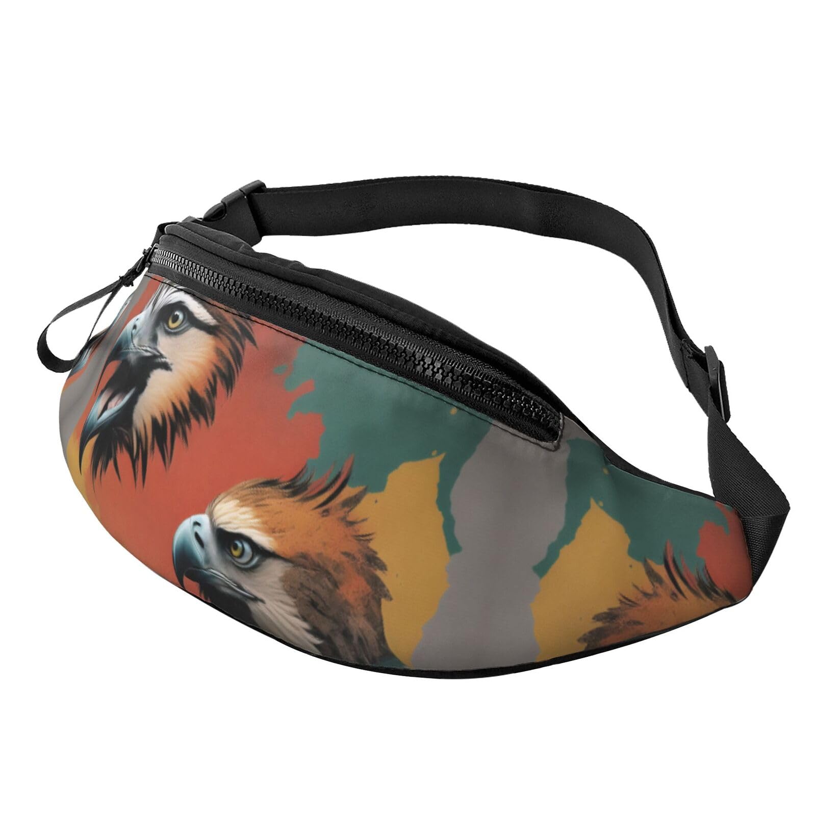 Eagles Head Fanny Pack For Women And Men Fashion Waist Bag With Adjustable Strap For Hiking Running Cycling