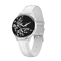 HANDA Smart Watch for Women, Fitness Tracker Smartwatch with Heart Rate Blood Pressure Sleep Monitor Bluetooth Call Pedometer IP67 Waterproof Activity Android iOS (White Leather), 1.19 inch (X1)