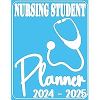 Nursing Student Planner 2024-2025: 2 Years (From January 2024 To December 2025) | Large Size | Timetable, Study and Assignment Tracker | Simple Blue Sky Cover