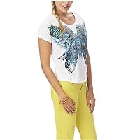 AEROPOSTALE Womens Butterfly Boxy Graphic T-Shirt, White, Medium