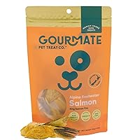 Salmon Dog Treats- Human Grade Dog Treats - 100% Natural, Freeze Dried Snack with Omega-3 for Training and Immune Support- Chunky Raw-Friendly Chew with Cartilage 100g/3.53oz by Gourmate Pet Treat