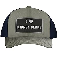 I Heart Love Kidney Beans - Leather Black Patch Engraved Trucker Hat