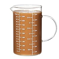 Glass Measuring Cup, [Insulated handle, V-Shaped Spout], 77L High Borosilicate Glass Measuring Cup for Kitchen or Restaurant, Easy To Read, 1000 ML (1 Liter, 4 Cup)