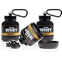 OnMyWhey - Protein Powder and Supplement Funnel Keychain, Portable to-Go Container for The Gym, Workouts, Fitness, and Travel - TSA Approved, Classic 3-Pack