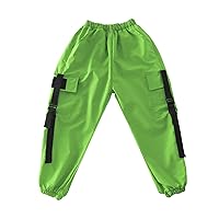 Kids Girls' Pants Spring/Autumn Green Elastic High Waist Strap Work Dress Pants Sports Kids Outfits Size 6 Girls