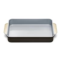 Caraway Non-Stick Ceramic 9”x13” Rectangle Pan - Naturally Slick Ceramic Coating - Non-Toxic, PTFE & PFOA Free - Perfect for Brownies, Lasagnas, and More - Black