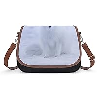 Arctic Fox in The Snow Shoulder Bag for Women Trendy Crossbody Purses Leather Handbag Clutch Tote Bags