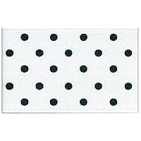 S.I.C. SIC-305 Dot Print Ribbon (Double Sided Satin) 25mm C/#1 White x Polka Dot Black 1 Roll (30m)