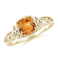 Natural Citrine Solitaire Ring for Women, Girls in 14K Solid Gold/Platinum | November Birthstone Jewelry Gift for Her |Birthday|Wedding|Anniversary|Engagement