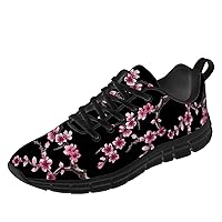 Cherry Blossom Shoes for Women Men Running Walking Tennis Sport Sneakers Floral Shoes Gifts for Him Her